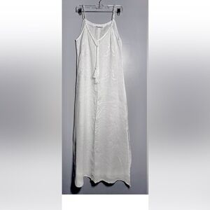 #10)  Cotton White Embroidered Maxi Dress